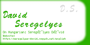 david seregelyes business card